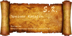 Speiser Katalin névjegykártya